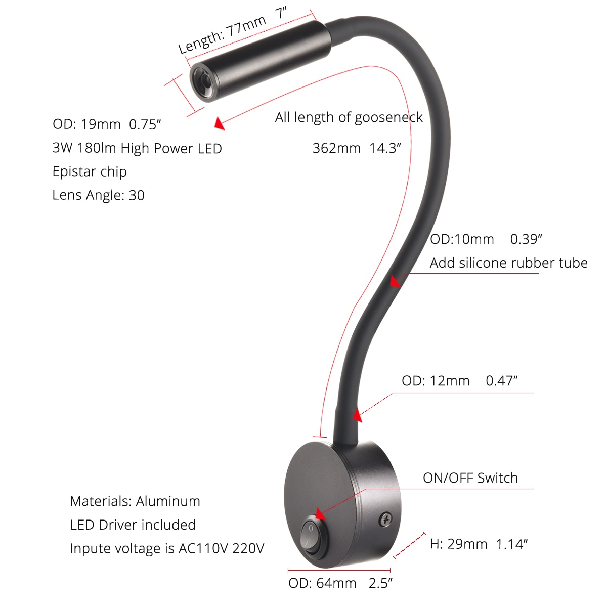 Adjustable LED Wall Lamp